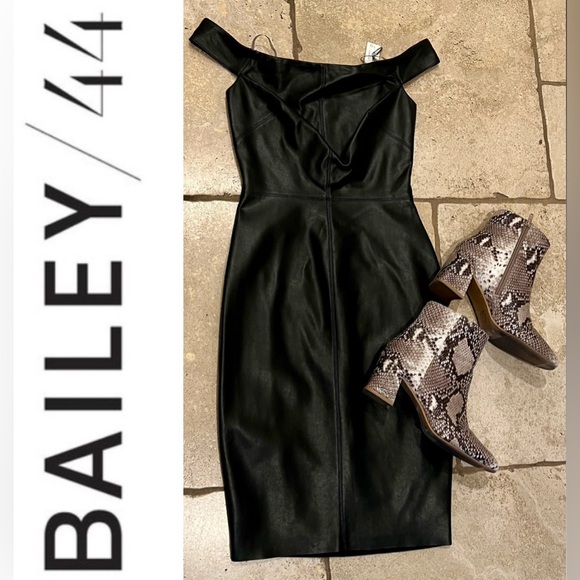 Bailey 44 Dresses & Skirts - Bailey | 44 Off shoulder Pleather cocktail dress